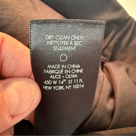 Alice + Olivia Black White 3/4 Sleeve midi Dress wedding guest shower size 6 - Picture 11 of 16